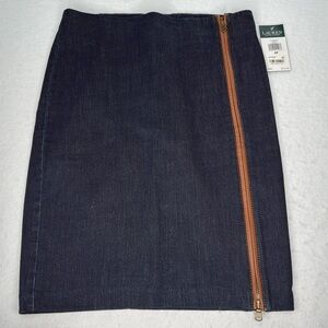 Lauren Ralph Lauren Women's High-Waist Denim Pencil Skirt, Indigo, Size 4P, NWT